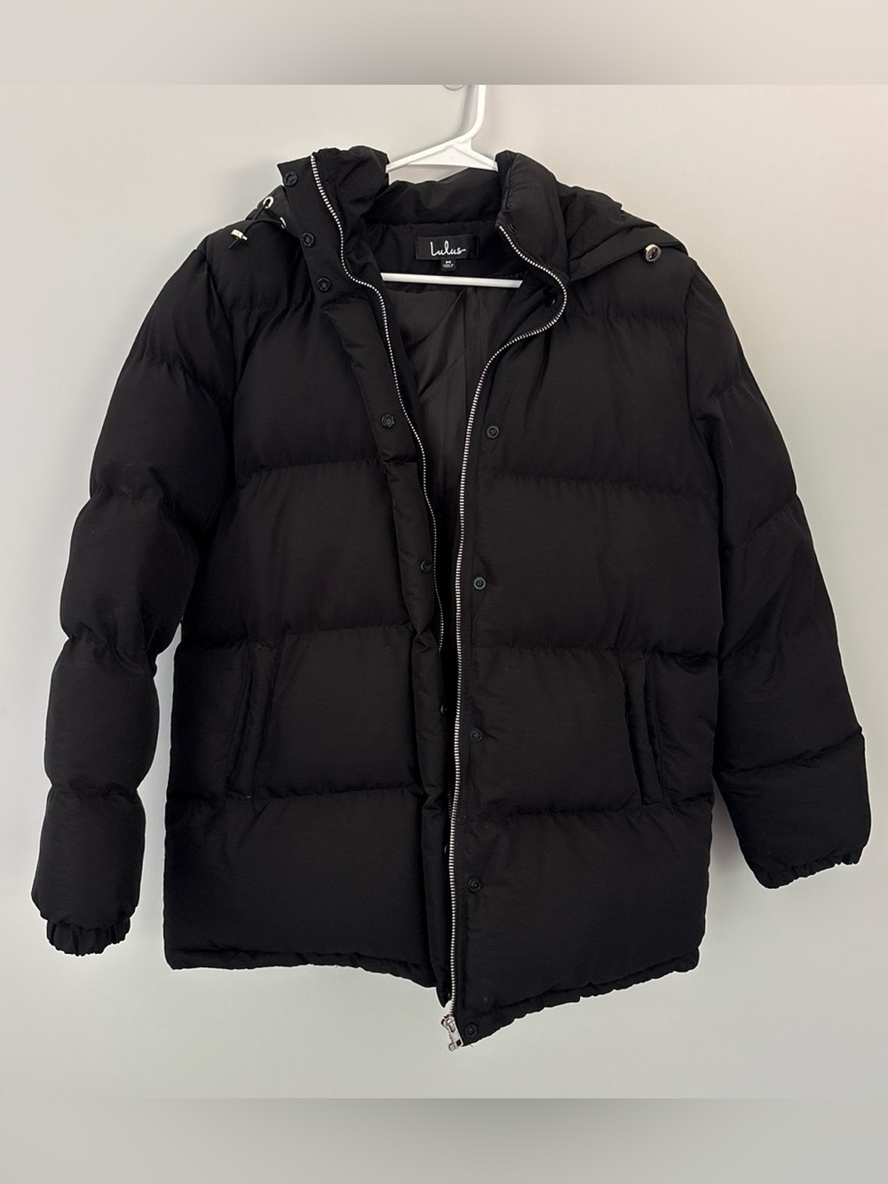 Lulu's Black Hooded Puffer Coat